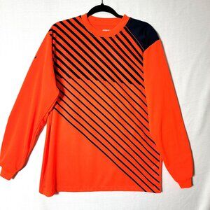 Vasari Mens Soccer Goalie Jersey Long Sleeve  Sz Adult L Padded Elbows Orange